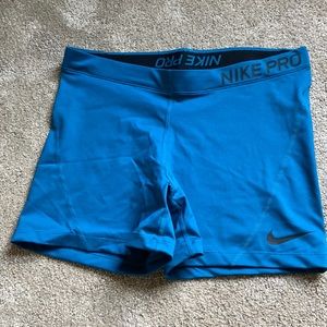 Blue Nike Pro Shorts